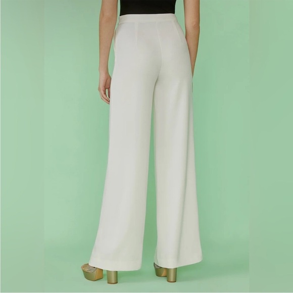 ModCloth Business Officewear High Waisted Wide-Leg Cream Trousers Pants Sz 16W - Picture 4 of 5
